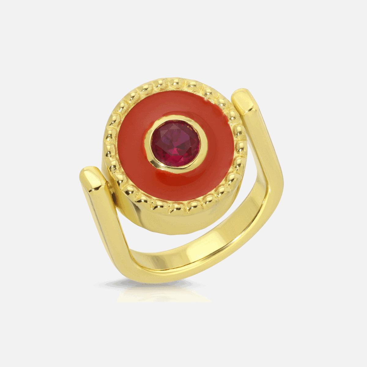 The Diamond Divas of Way-Fil Jewelry - 14K Gold Ring With Diamonds And Ruby  .
